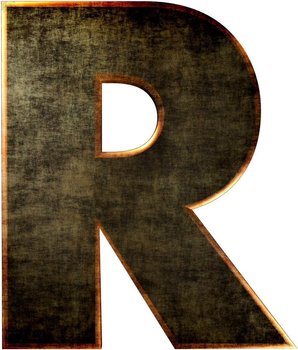 Grunge Style Letter R PNG with transparent background