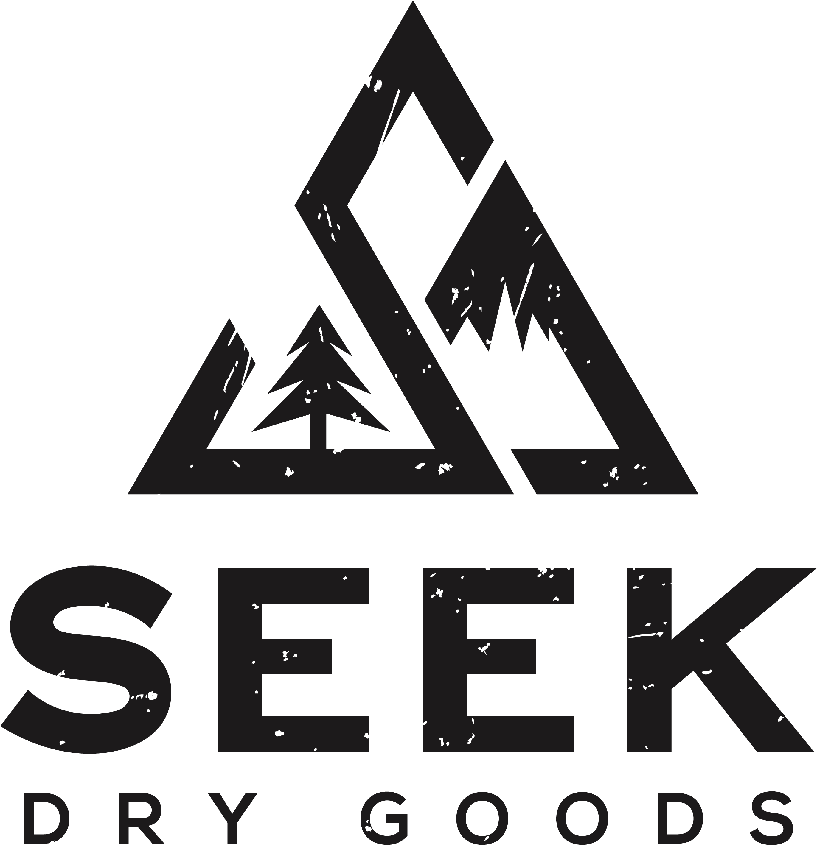Grunge Style Seek Dry Goods Logo PNG with transparent background