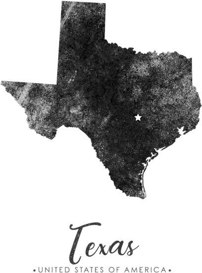 Grunge Texas Map Graphic PNG with transparent background