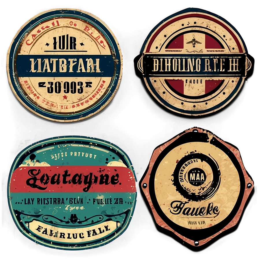 Grunge Vintage Labels Png End