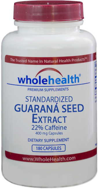 Guarana Seed Extract Supplement Bottle PNG with transparent background