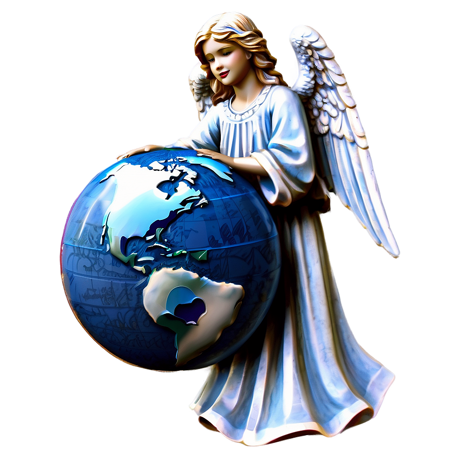 Guardian Angel Holding Globe Png Pvr