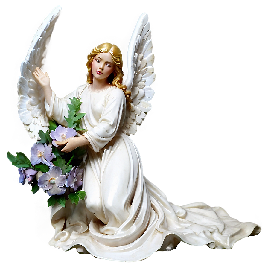 Guardian Angel With Flowers Png 06262024