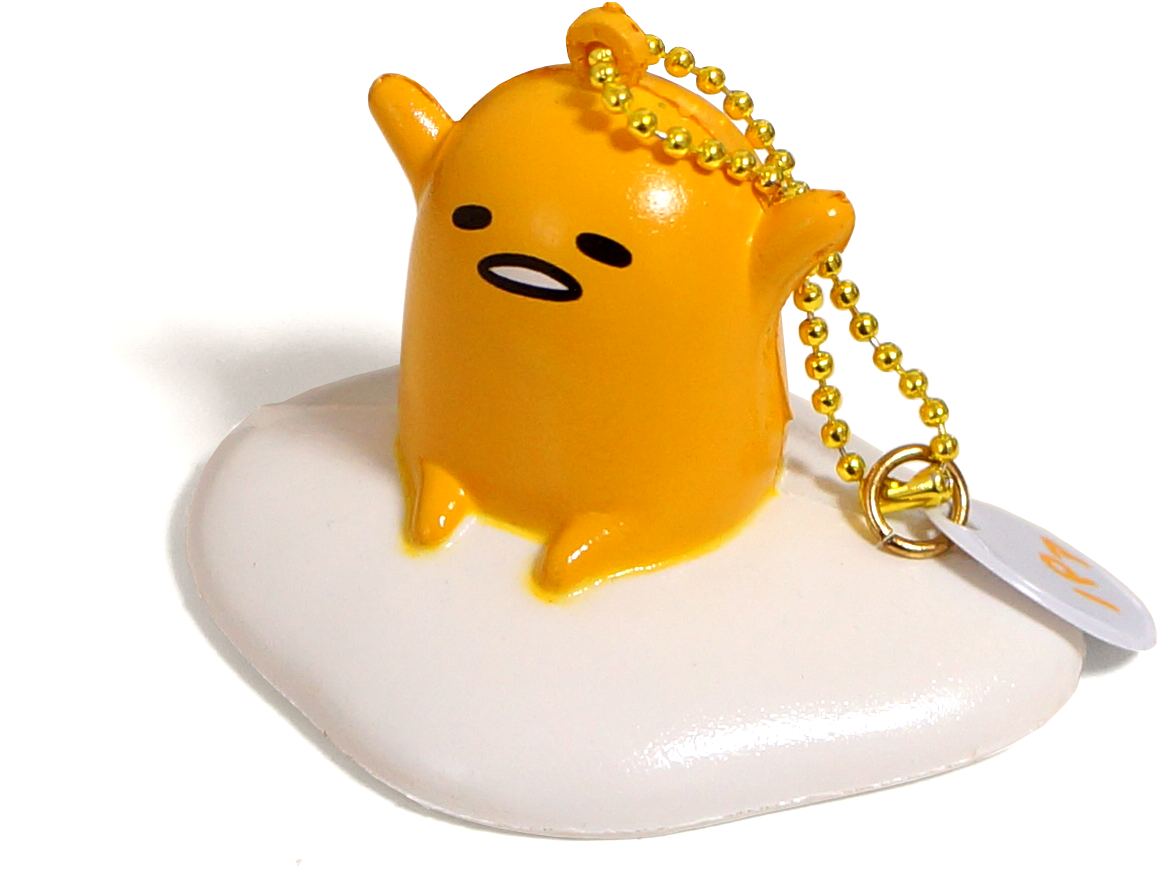 Gudetama Keychainon Egg White Background