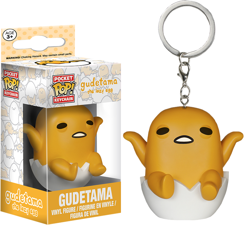 Gudetama Pocket Pop Vinyl Keychain - Funko Pocket Pop Gudetama Keychain PNG with transparent background