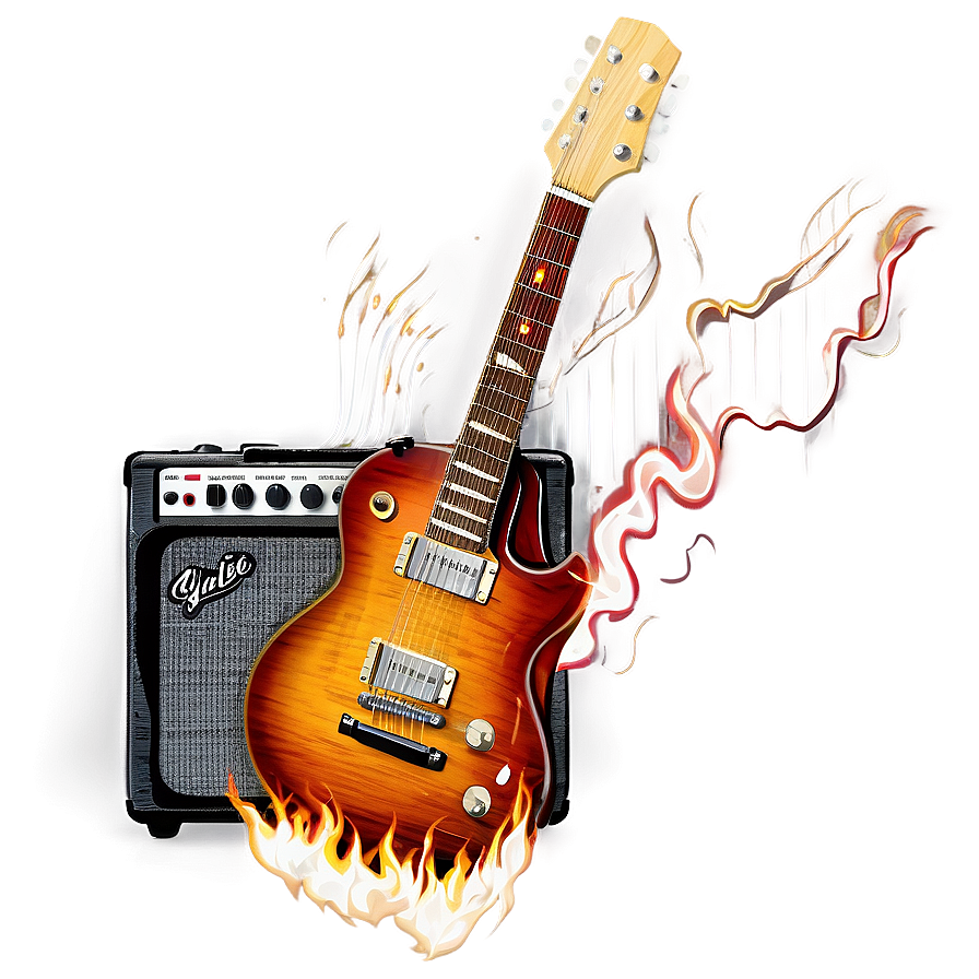 Guitar Amp On Fire Png Bjm