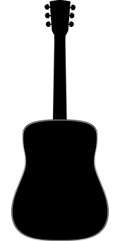 Guitar Silhouette Outline PNG with transparent background