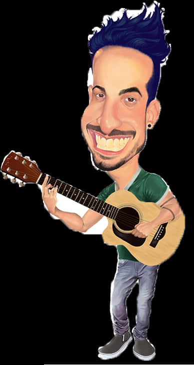 Guitarist Caricature Smile