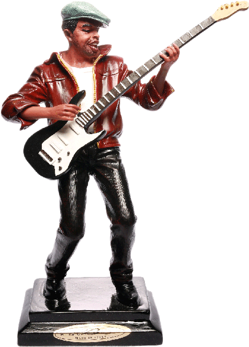 Guitarist Statuette Playing Music