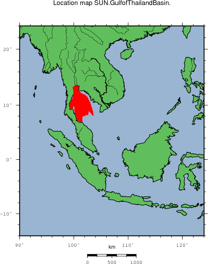Gulfof Thailand Location Map PNG with transparent background