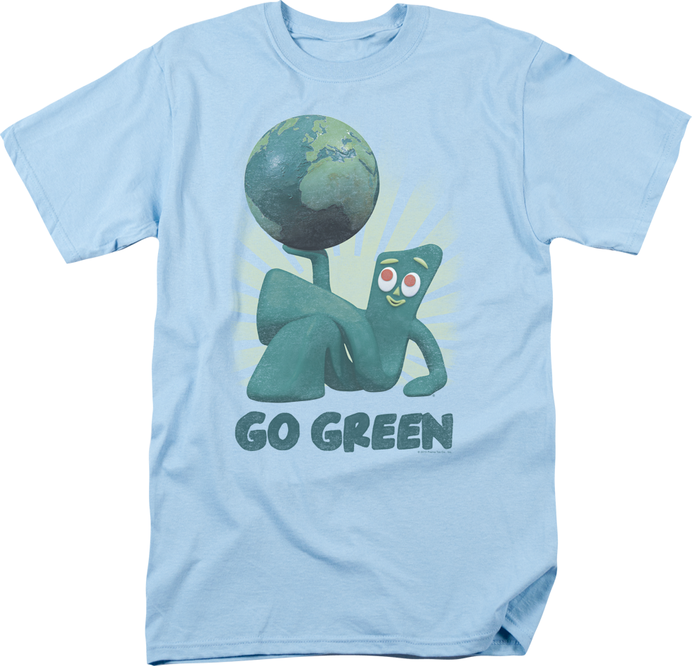 Gumby Holding Earth Go Green Shirt