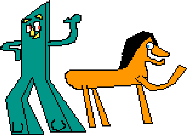 Gumbyand Pokey Pixel Art