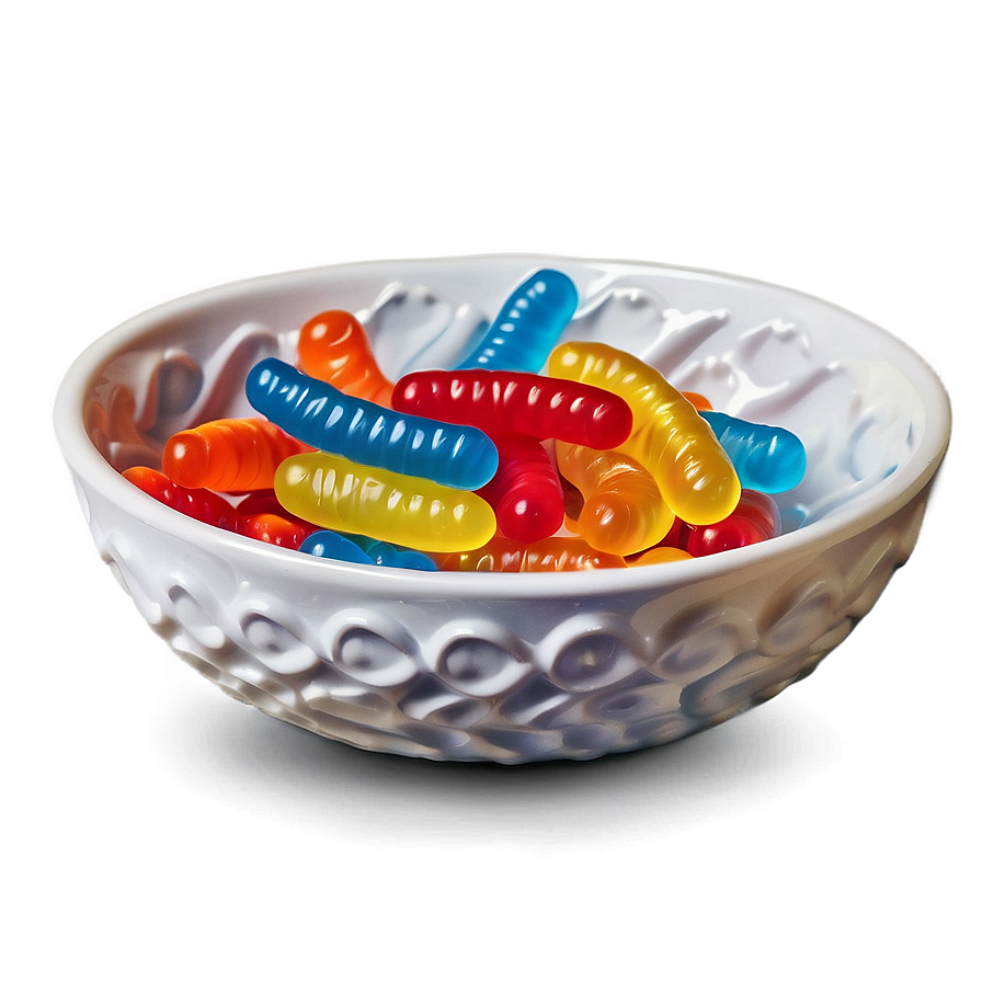 Gummy Worms In A Candy Bowl Png 60