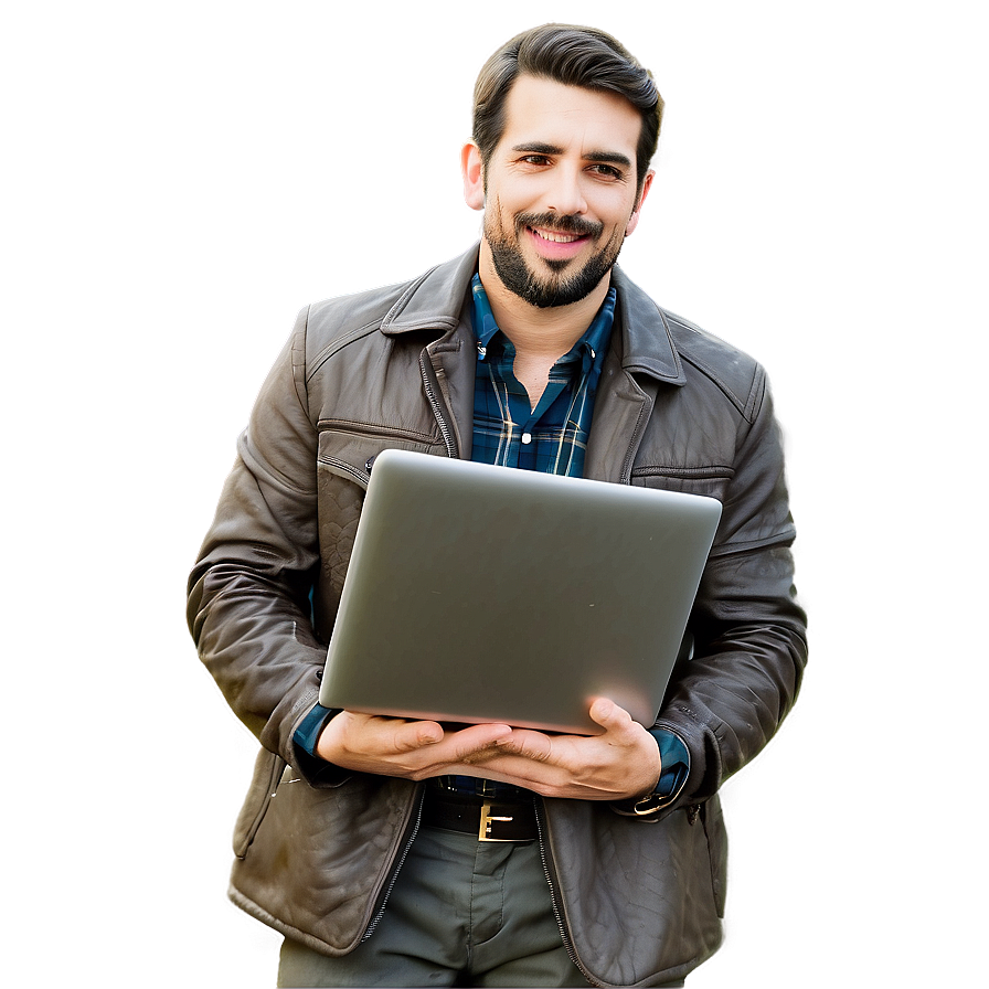 Guy With Laptop Png 55