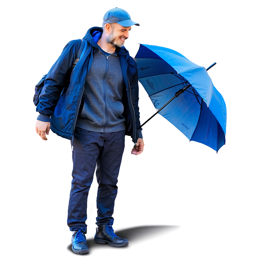 Guy With Umbrella Png Aon1