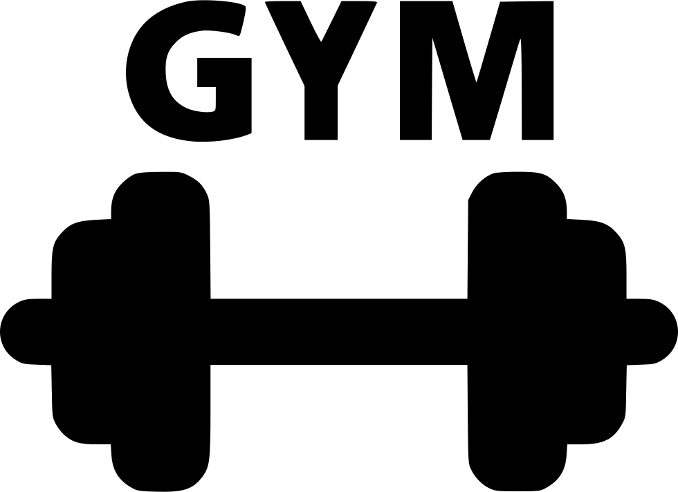 Gym Icon Barbell Silhouette