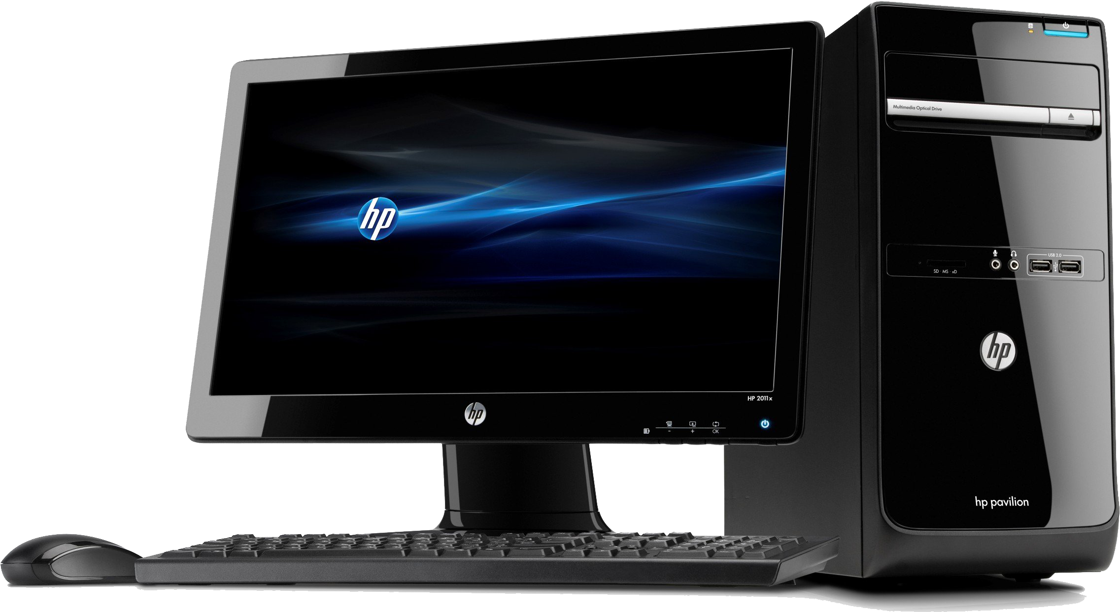 H P Desktop Setup PNG with transparent background