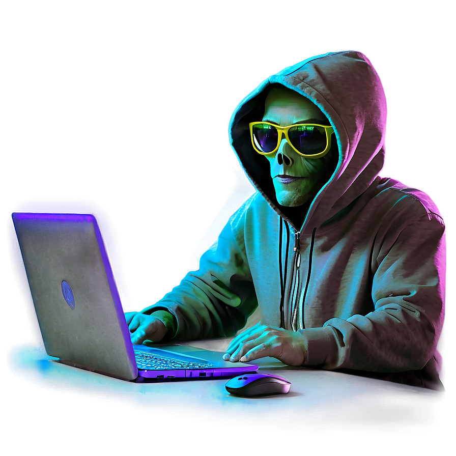 Hacker in Action PNG hog PNG with transparent background