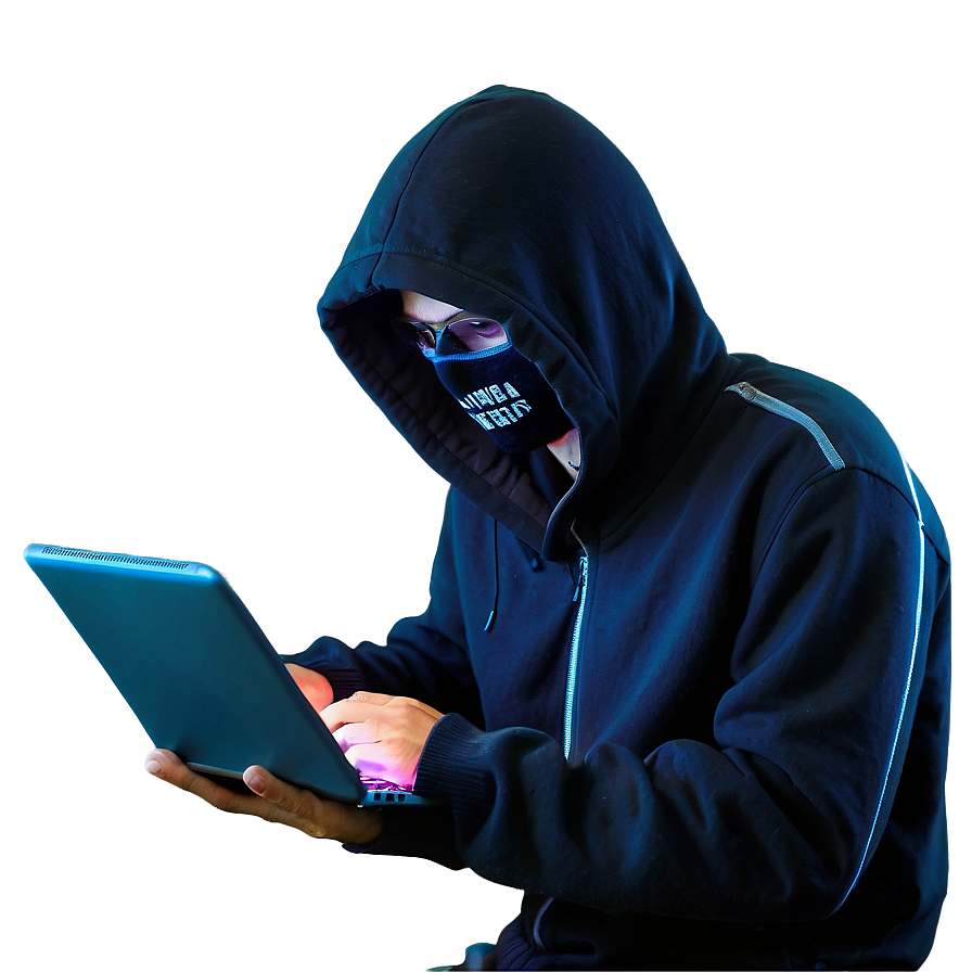Hacker in Action PNG vrd3 PNG with transparent background
