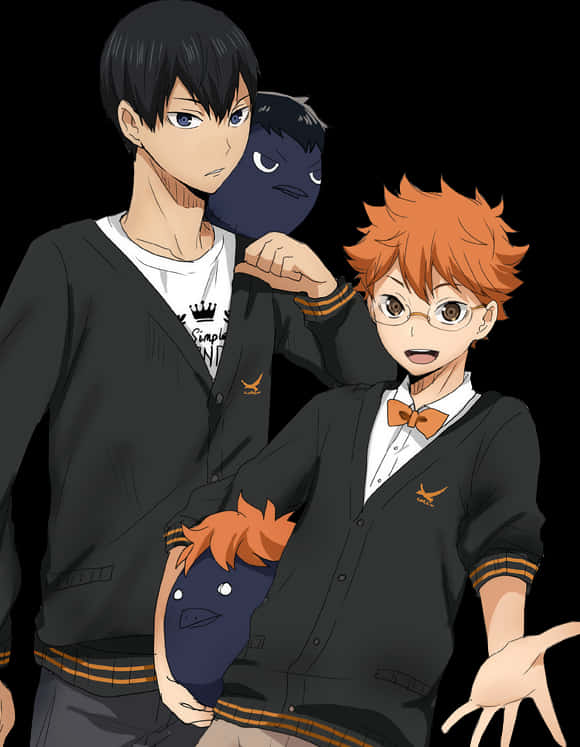 Haikyuu Characters Hinataand Kageyama