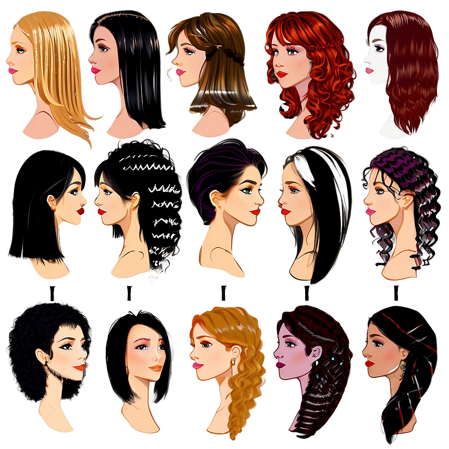 Hair Clipart Collection Png 06282024