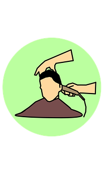Haircut Process Cartoon PNG with transparent background