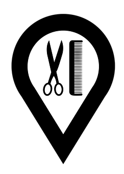 Hairdressing Icon Blackand White