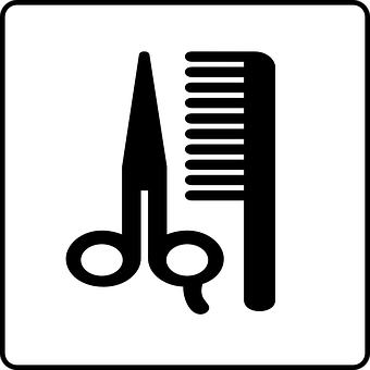 Hairdressing_ Scissors_and_ Comb_ Icon PNG with transparent background