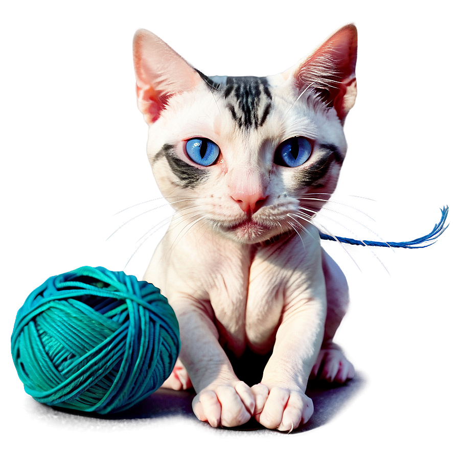 Hairless Cat And Yarn Png Xgv