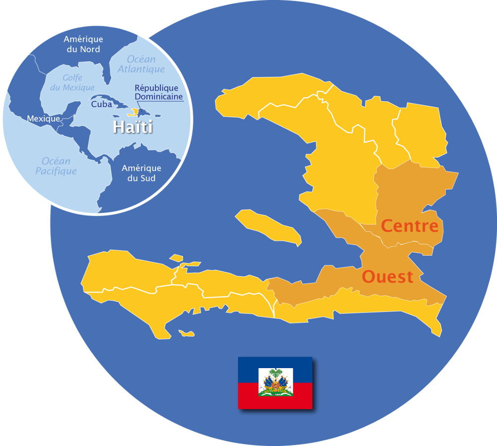 Haiti Mapand Flag Illustration