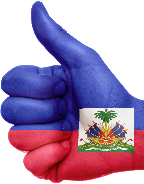 Haitian Flag Thumbs Up Gesture