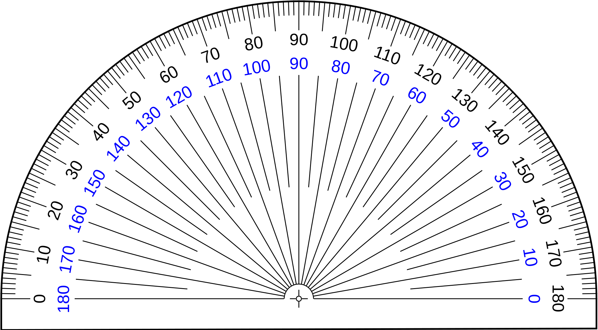 Half Circle Protractor Measurement Tool