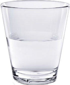 Half Full Clear Water Glass