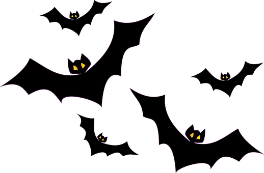 Halloween Bats Night Illustration PNG with transparent background