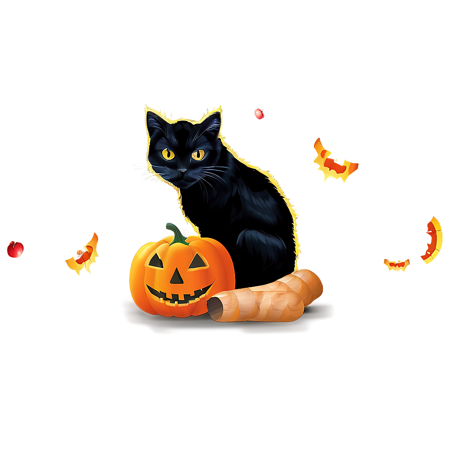 Halloween Black Cat PNG spt20 PNG with transparent background