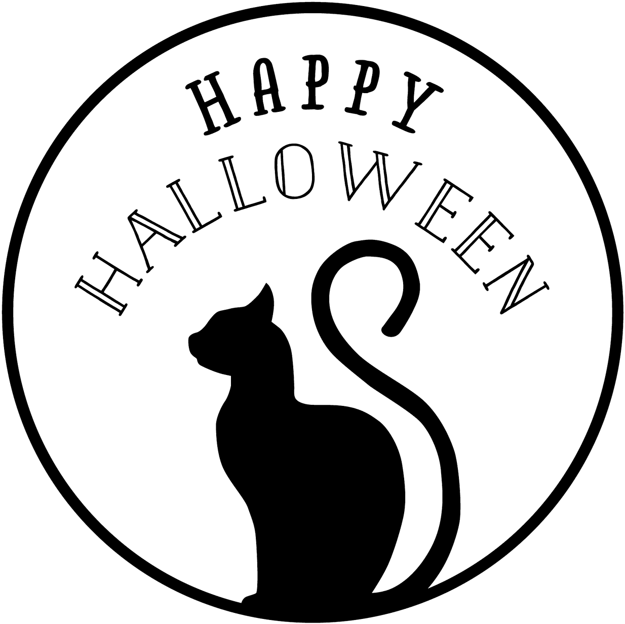 Large Size Of Clipart Halloween Black And White Cat - Halloween Cat Black And White Clipart, HD Png Download PNG with transparent background