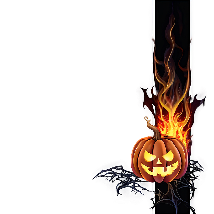 Halloween Border With Flames Png 06202024