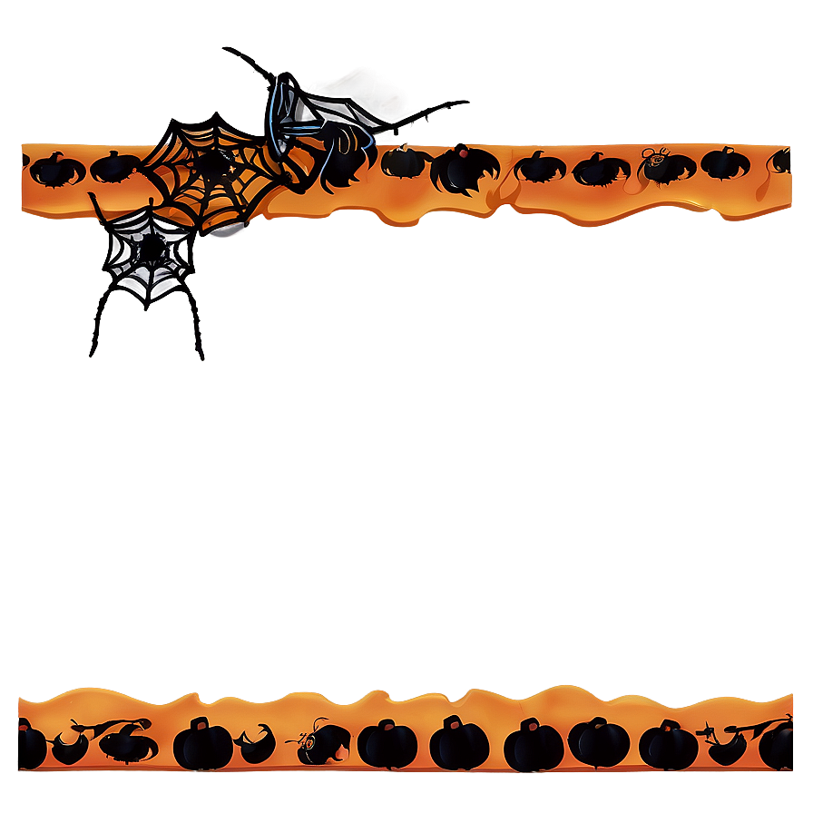 Halloween Border With Spiders Png Dlm