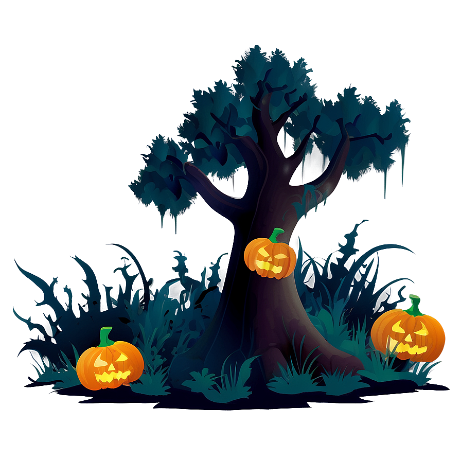 Halloween Cartoon Spooky Forest Png 06252024