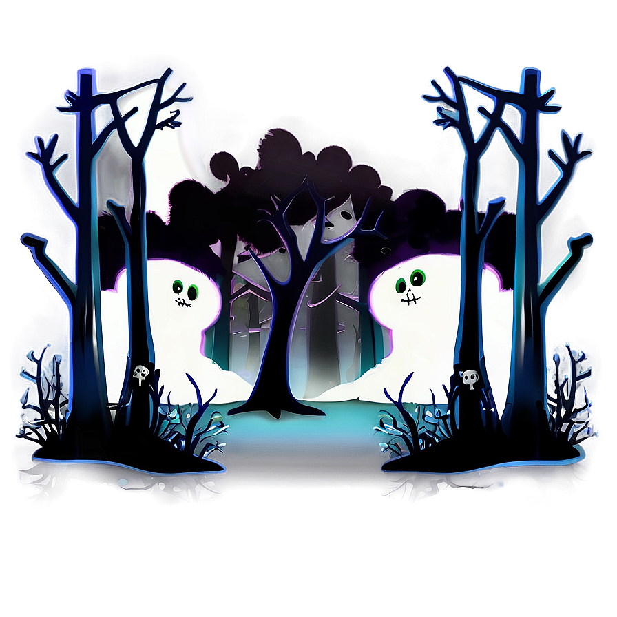 Halloween Cartoon Spooky Forest Png Fmg10