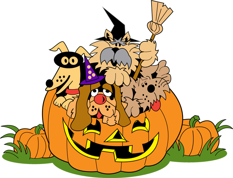 Halloween Dogsin Pumpkin Cartoon