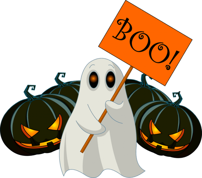 Halloween Ghost With Boo Sign