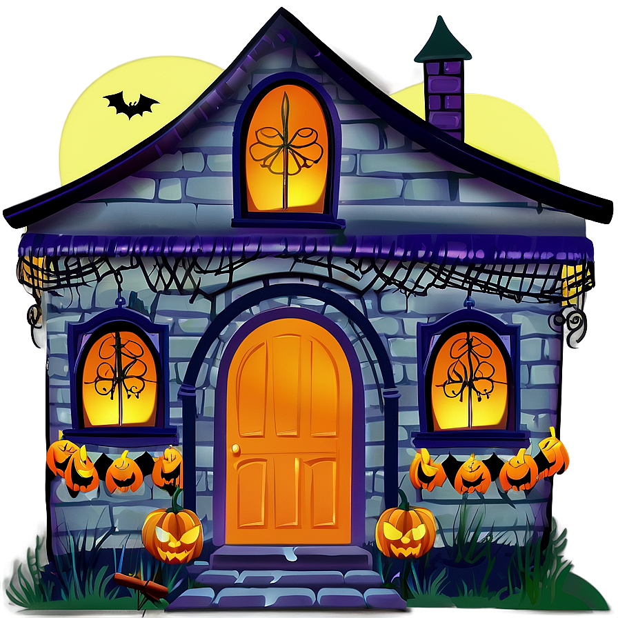 Halloween House Clipart Png 06272024