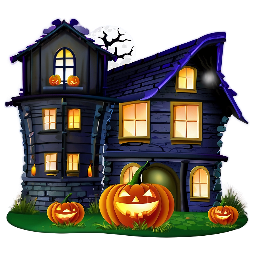 Halloween House Clipart Png 06272024