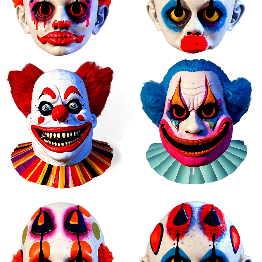 Halloween Party Creepy Clown Masks Png 60