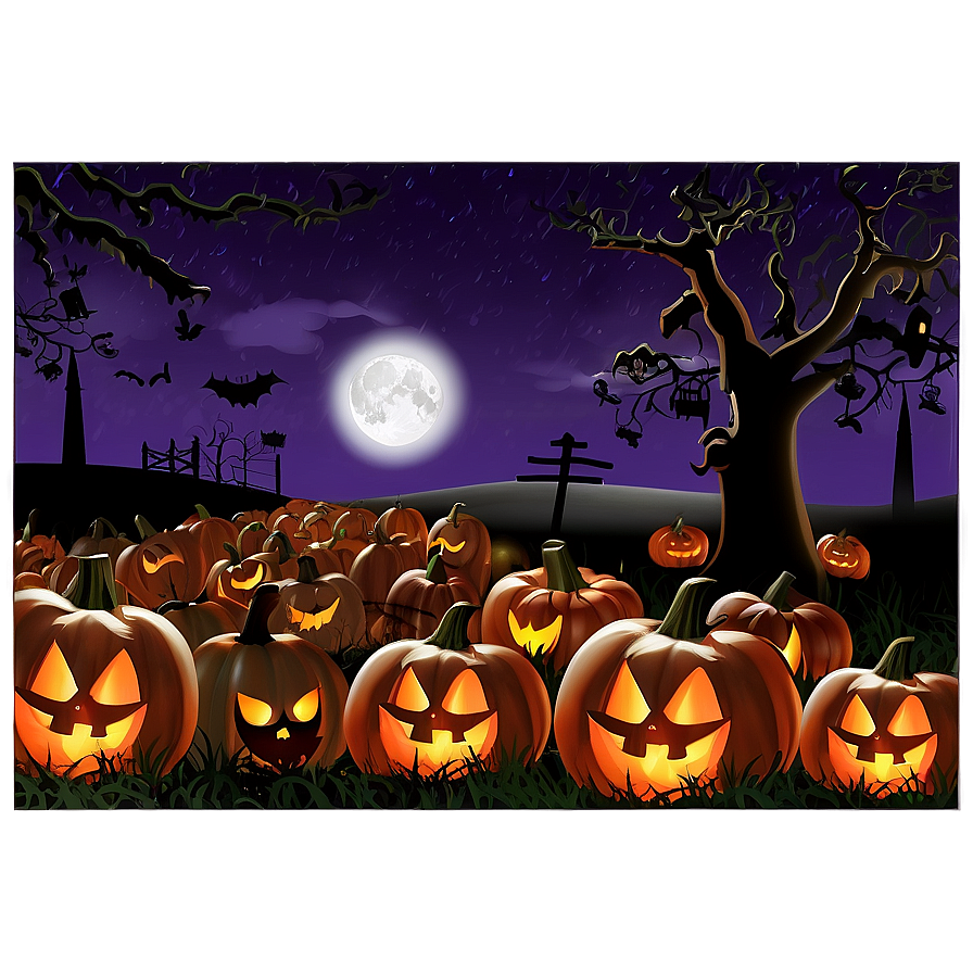 Halloween Pumpkin Patch Night Png Myh15