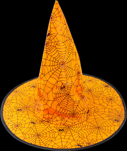 Halloween Spiderweb Witch Hat PNG image with a transparent background, free high-resolution download