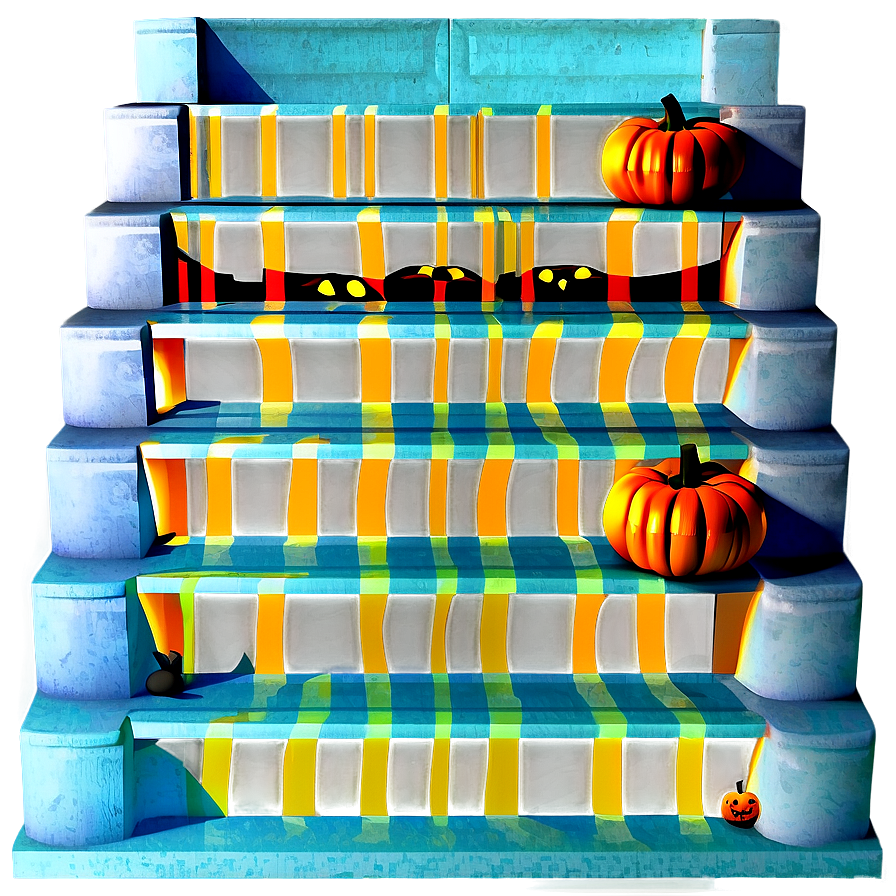 Halloween Staircase Decor PNG 06212024 896x896 PNG image with a transparent background, free high-resolution download