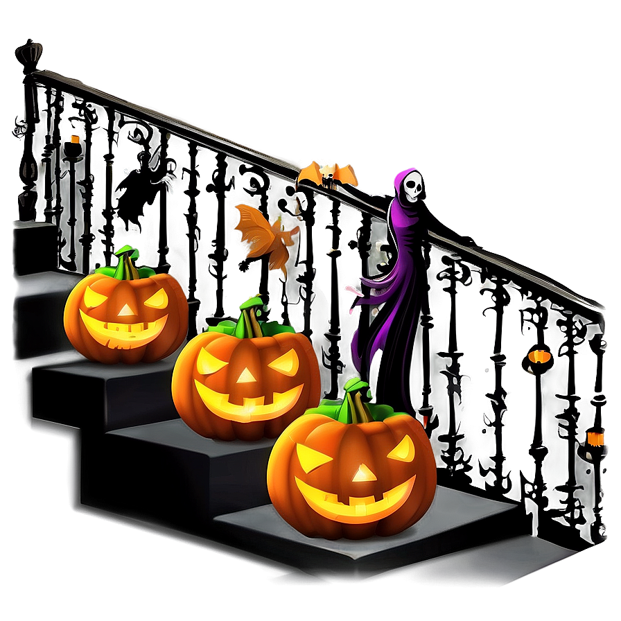 Halloween Staircase Decor PNG fgo68 PNG image with a transparent background, free high-resolution download