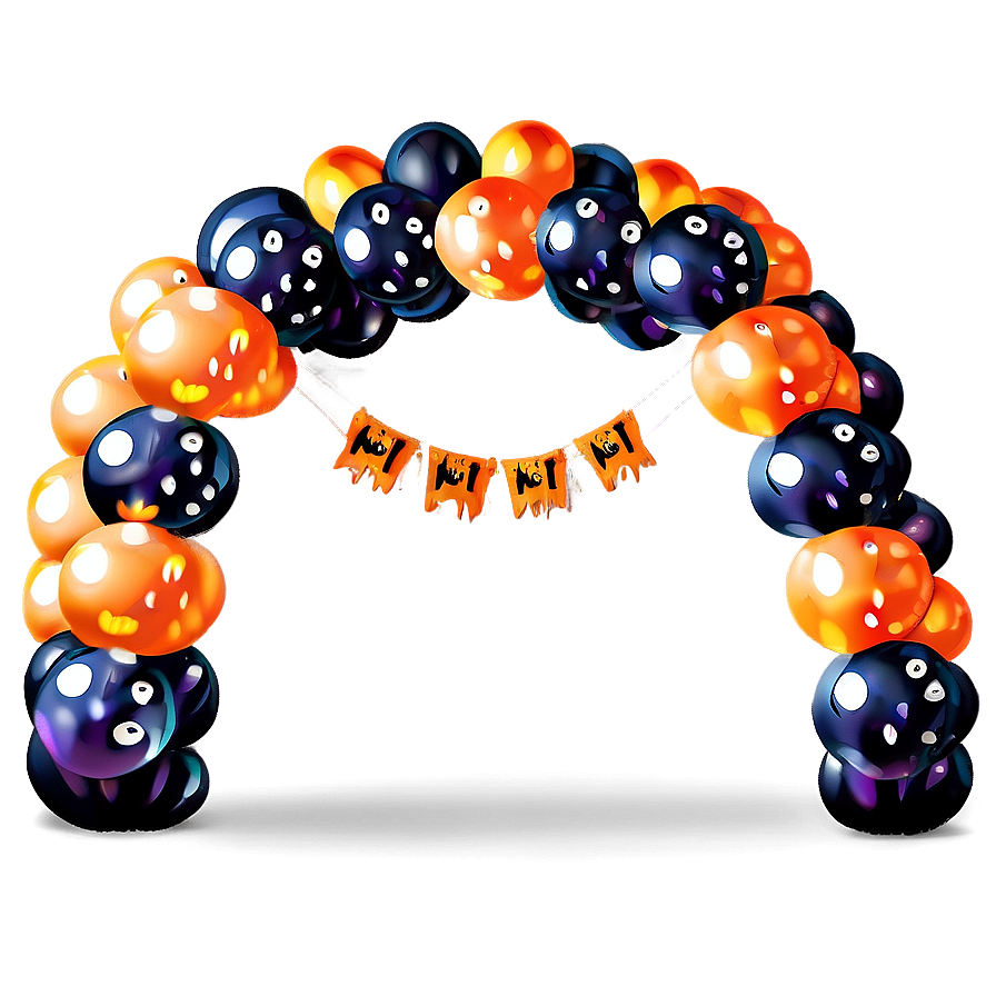 Halloween-themed Balloon Arch Png Lur52